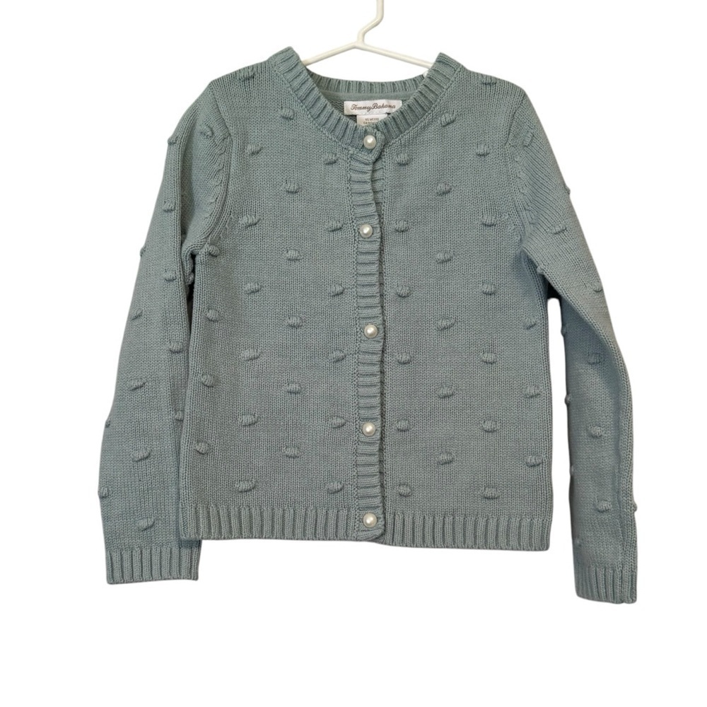 Kid's Tommy Bahama Mint Cardigan Sweater with Pearl Buttons